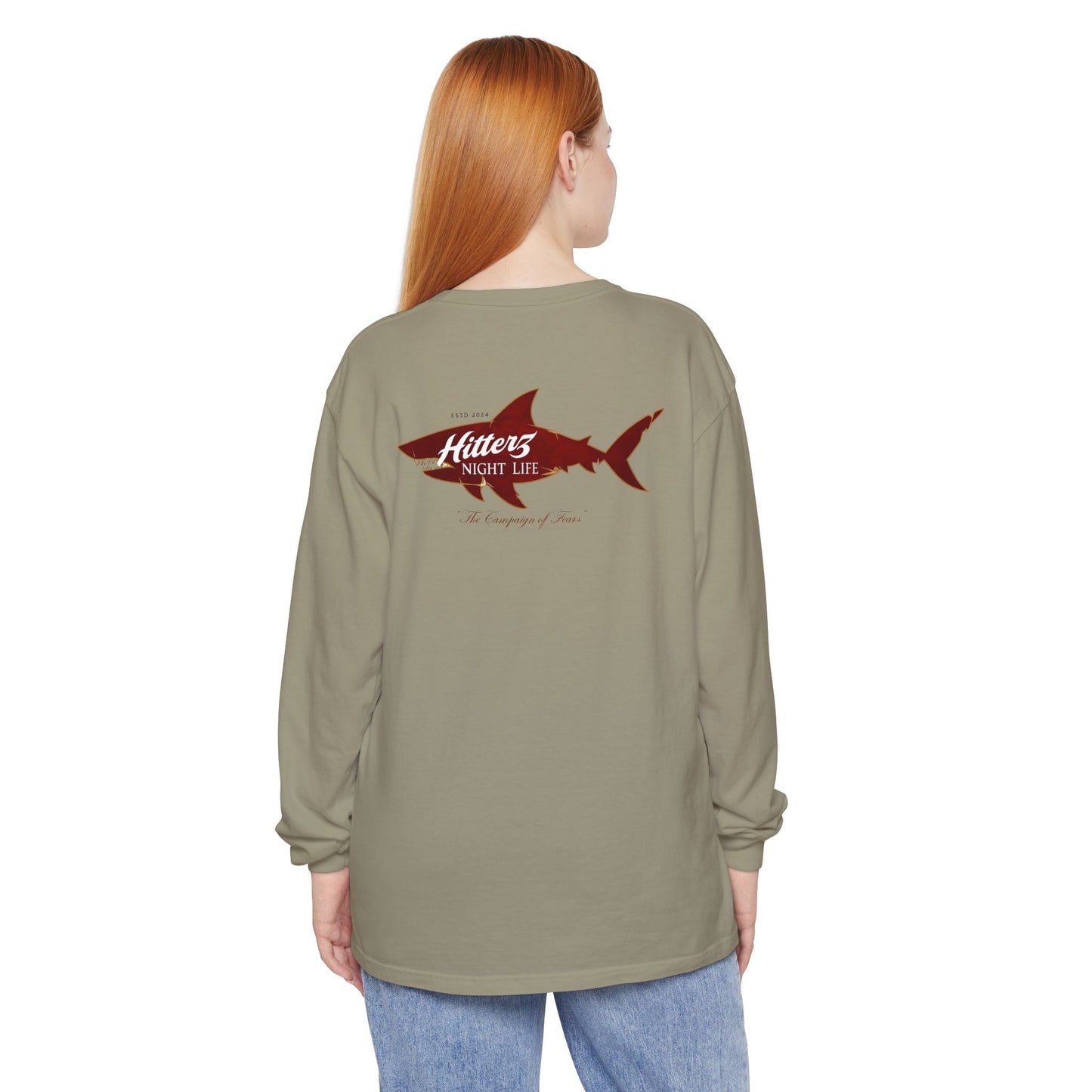 Night Life - Unisex Garment-dyed Long Sleeve T-Shirt
