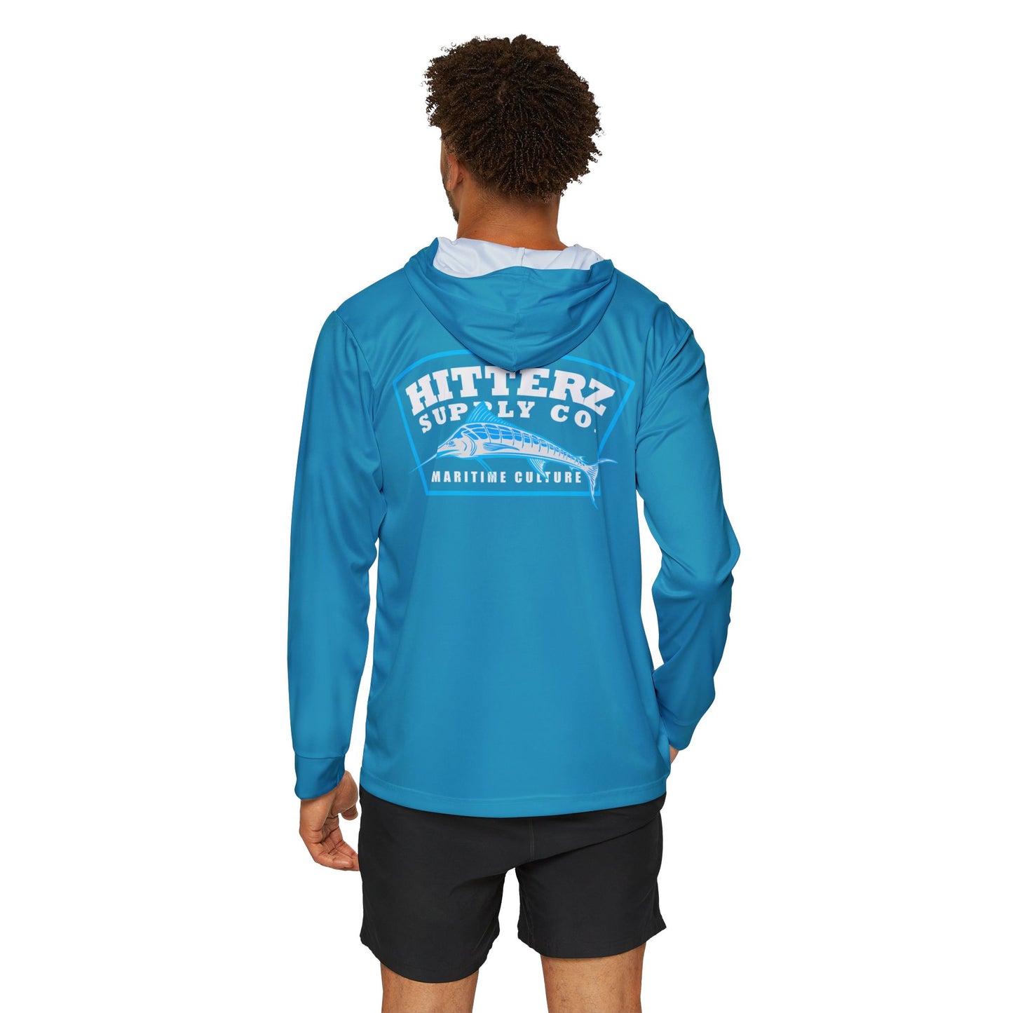 Maritime Culture Men's Sports Hoodie Turquoise UPF 50+