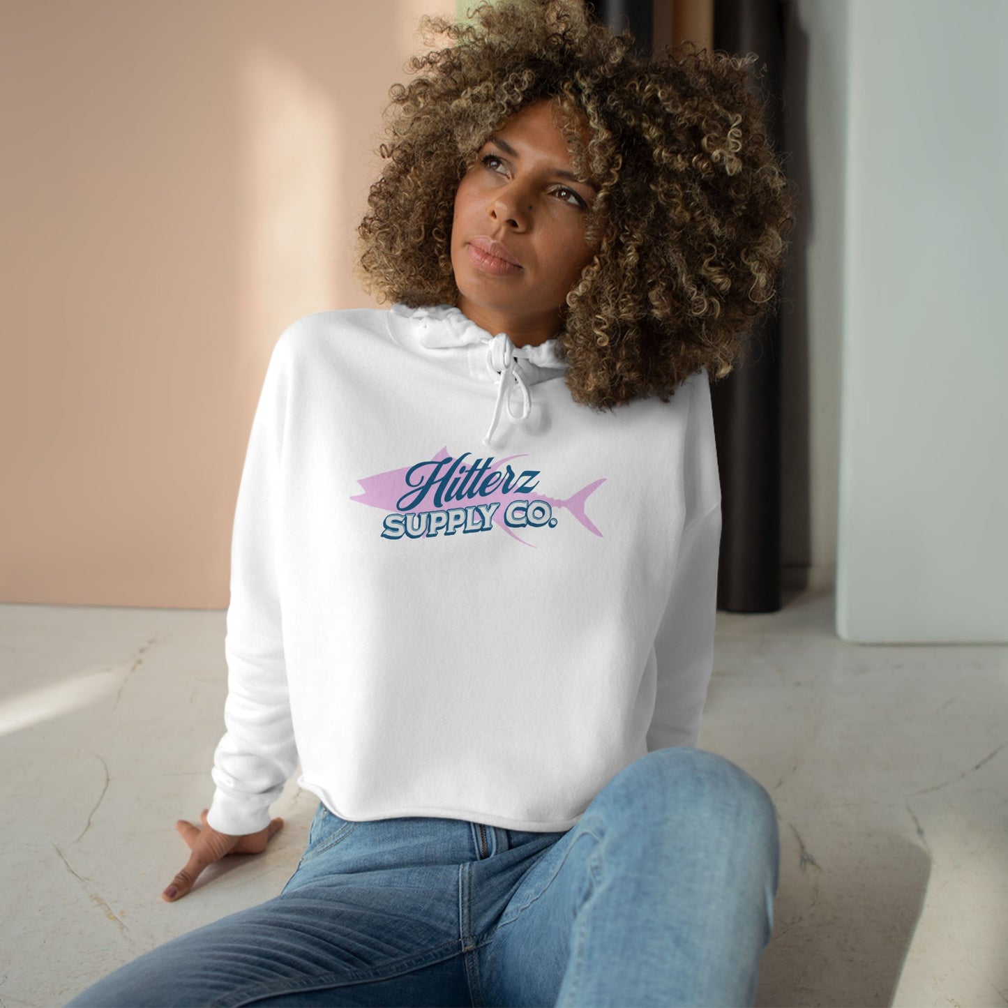 Pink Tuna Crop Hoodie