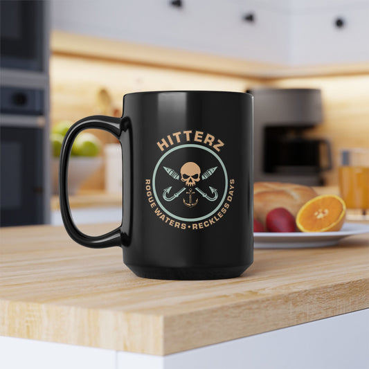 Rogue Waters, Reckless Days Black Mug, 15oz